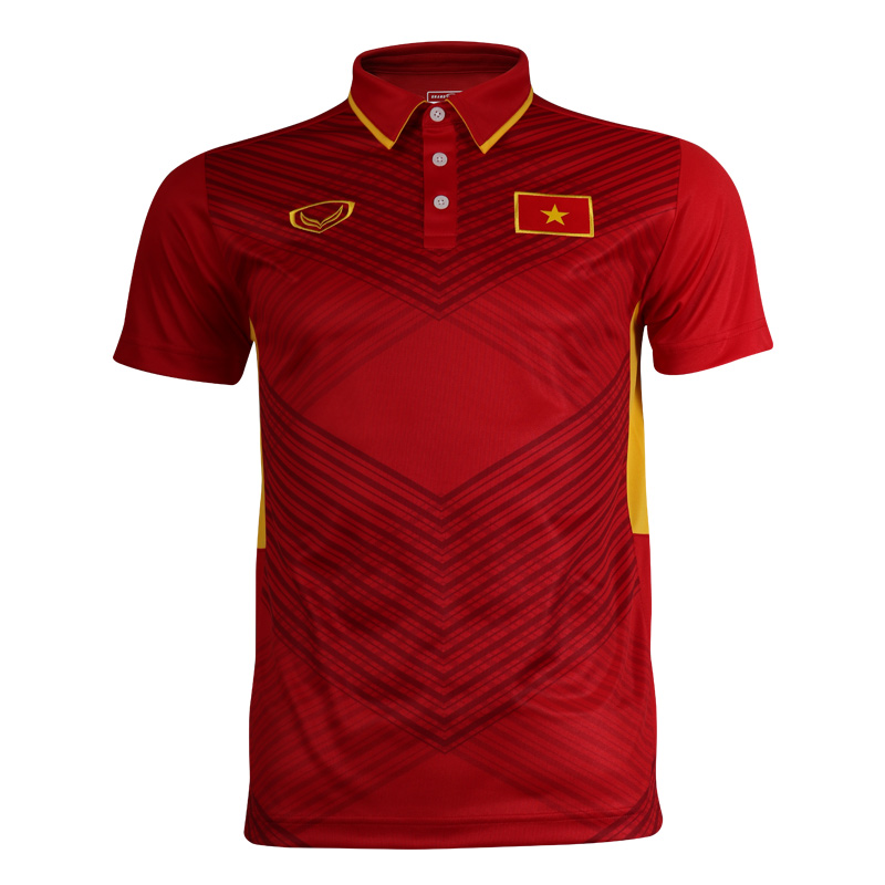 เสื้อฟุตบอล ของแท้ ทีมชาติ เวียดนาม เกรดนักเตะ สีแดง 2017-18 ใหม่ป้ายห้อย เสื้อกีฬา Grand Sport