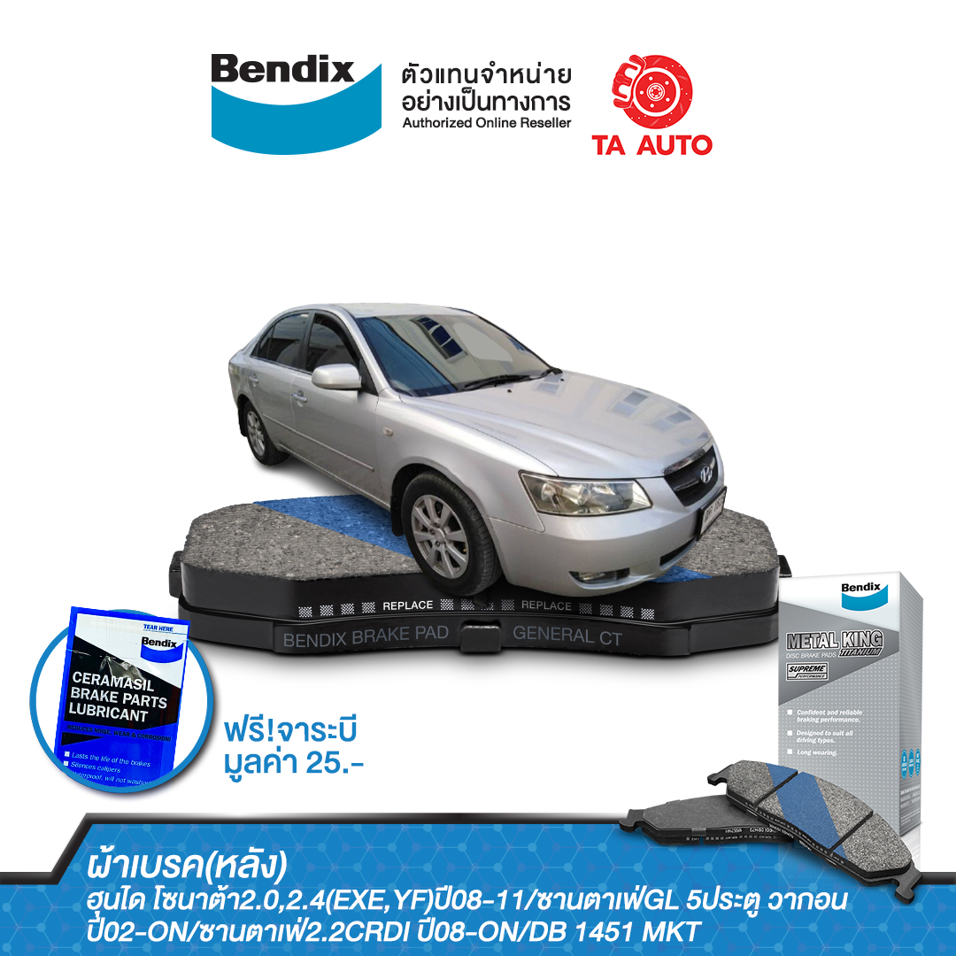 BENDIXผ้าเบรค(หลัง)ฮุนได