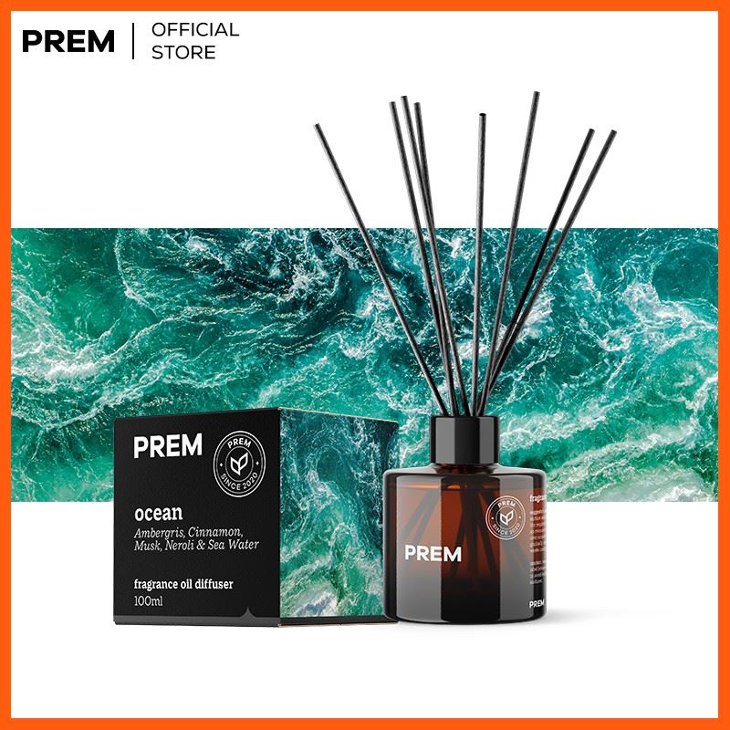 Sale: Prem เปรม Fragrance Oil Diffuser ก้านไม้หอมปรับอากาศ Ocean (มหาสมุทร) TKyd อุปกรณ์ปรับอากาศ
