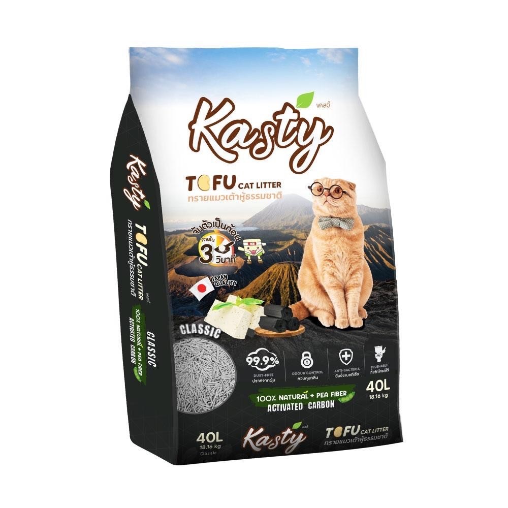 Kasty Tofu Cat Litter 40 L ทรายเต้าหู้ ถั่วลันเตา ทรายแมวเต้าหู้