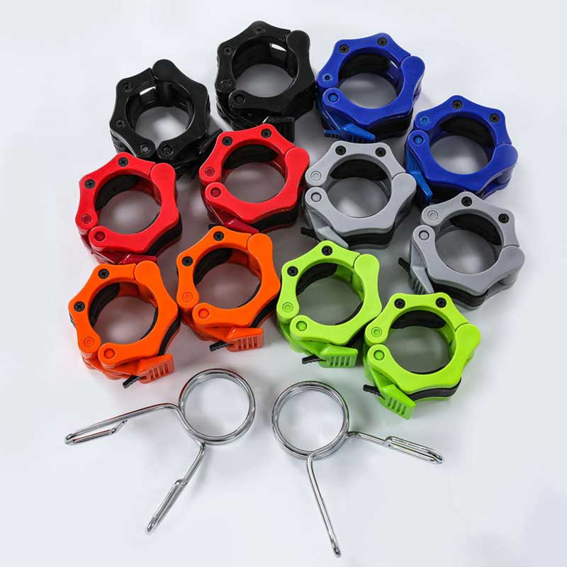 Burakh 50mm Spinlock Collars For Barbell – Pair Of Dumbbell Clips – Gym & Training – Blue