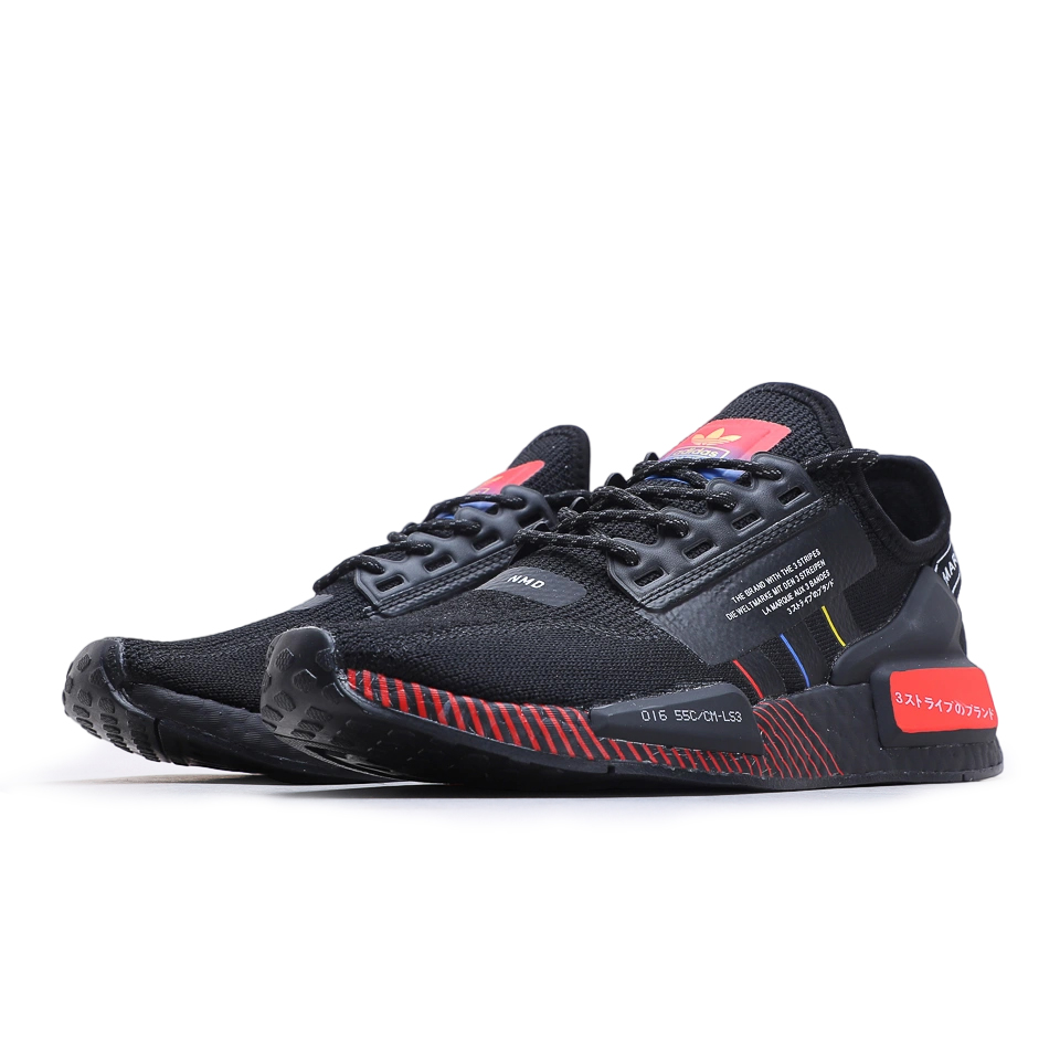 รองเท้าผ้าใบสีดำ Adidas Originals NMD R1 V2 Black Red Blue รองเท้าวิ่ง ...