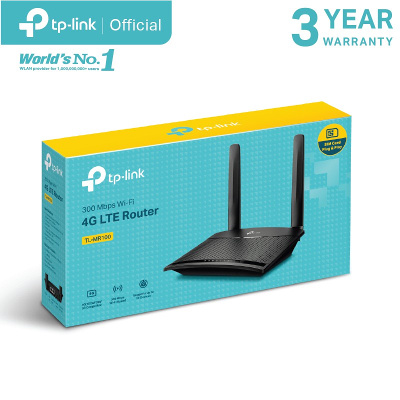 4G Router TP-LINK (TL-MR100) Wireless N300 รับประกัน 3 ปี
