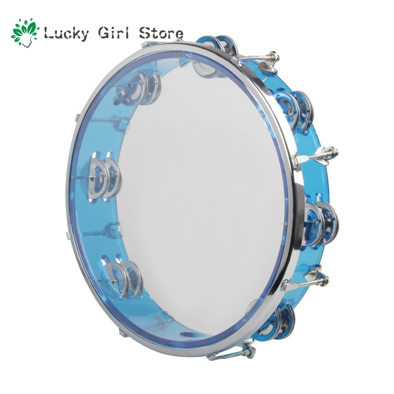 J93 10 Tự Điều Chỉnh Tamborine Tay Chuông Tay Trống Nhạc Cụ Gõ Đồ Chơi