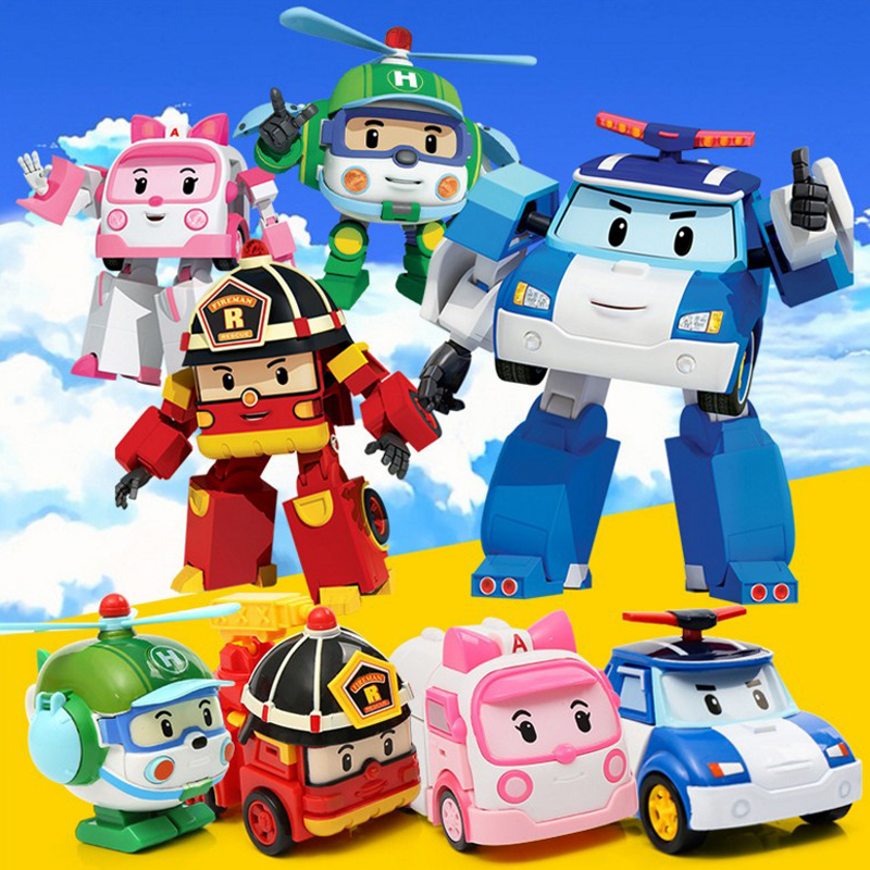 6 รูปแบบของเล่นเด็กเกาหลี Robocar Poli หุ่นยนต์แปลงร่าง Poli Amber Roy รถของเล่น Action Figure ของเล่นสำหรับเด็กของขวัญที่ดีที่สุด