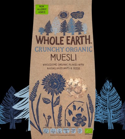 ซีเรียล เกล็ดข้าวโอ๊ต Whole Earth Crunchy Organic Muesli 750g