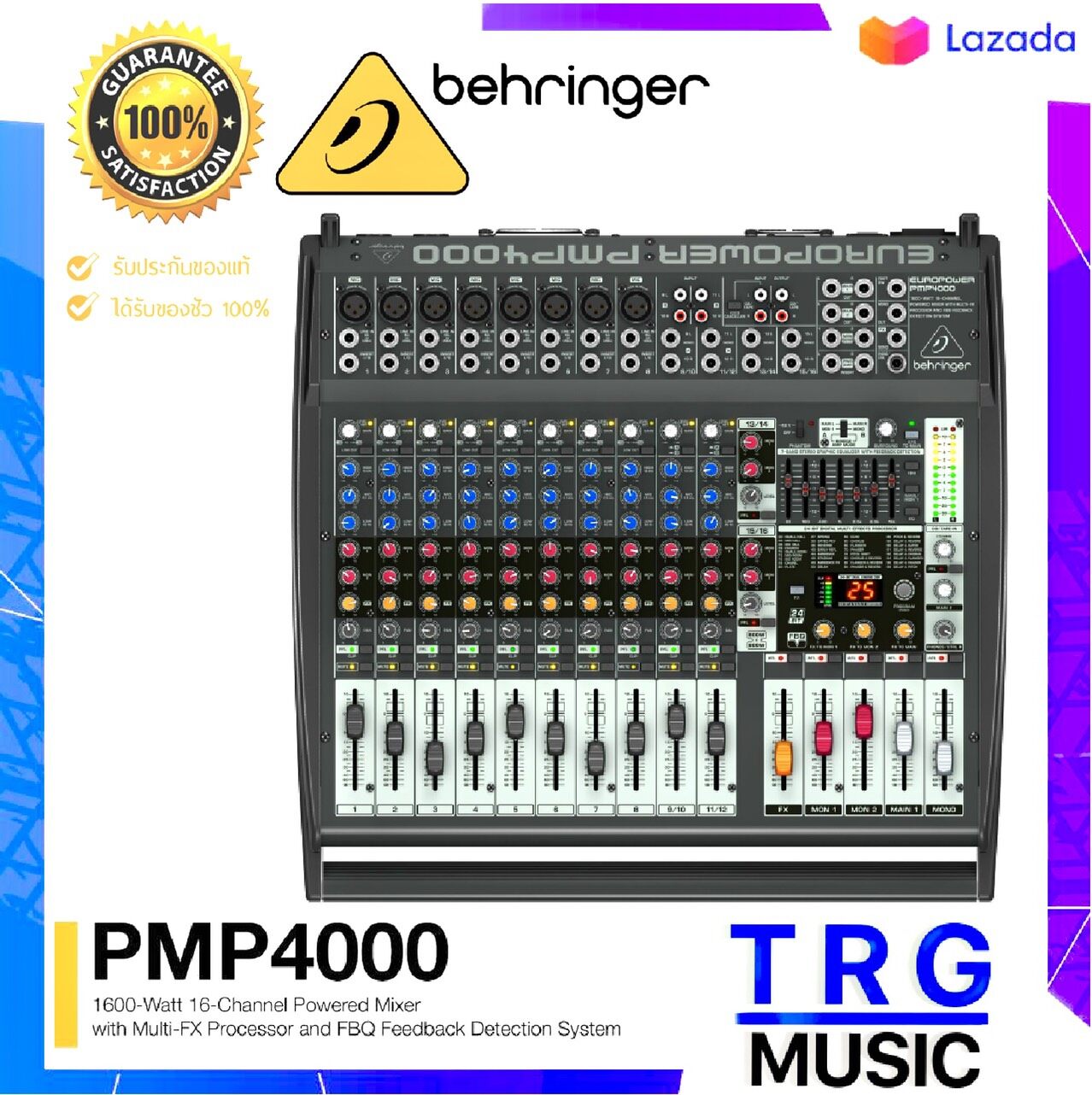  Behringer Europower PMP4000 Powered Mixer - 16 Channels, 1600  Watts with Multi-FX Processor and FBQ Feedback Detection System : Musical  Instruments