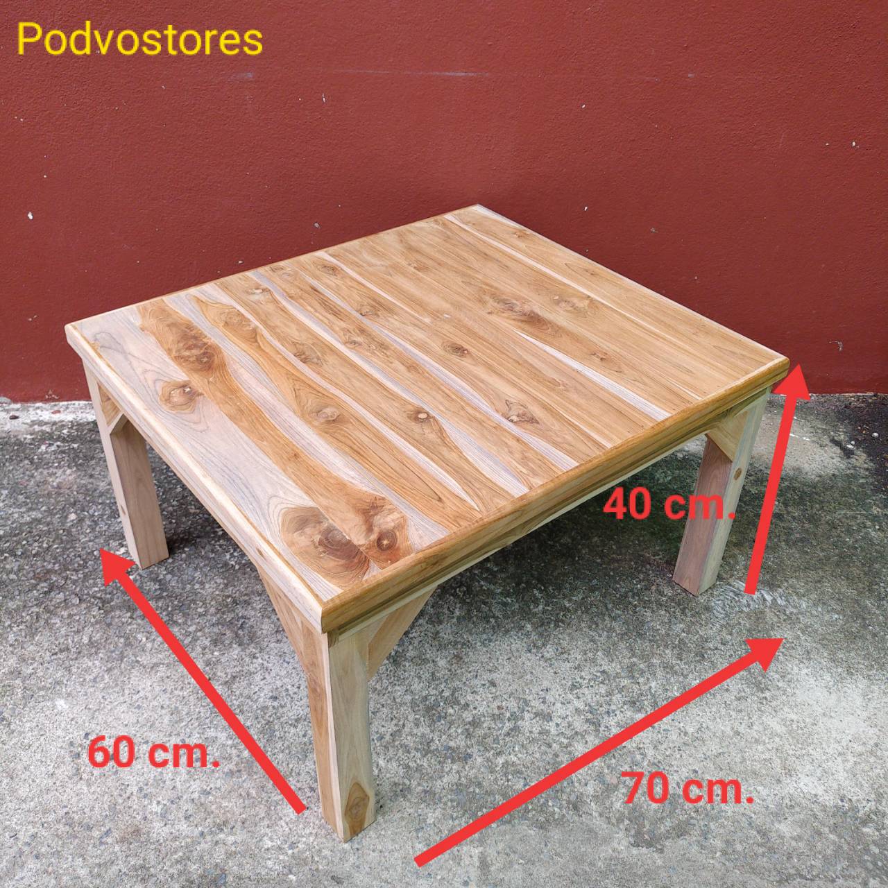 โต๊ะไม้สัก โต๊ะญี่ปุ่น (กว้าง 60 cm. ยาว 70 cm. สูง 40 cm.) ทำจากไม้สัก งานดิบไม่ได้ทำสี โต๊ะวางของ ที่วางของ โต๊ะตัวเตี้ย โต๊ะปิ๊กนิก โต๊ะขนาดเ