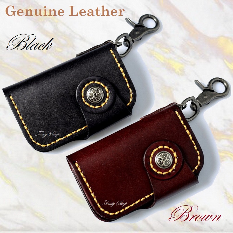 TRUSTY กระเป๋าหนังแท้ กระเป๋าใส่กุญแจหนังวัวแท้ Genuine Cow Leather Key Wallet Hand Made Leather Key Holder No. 2971 2972