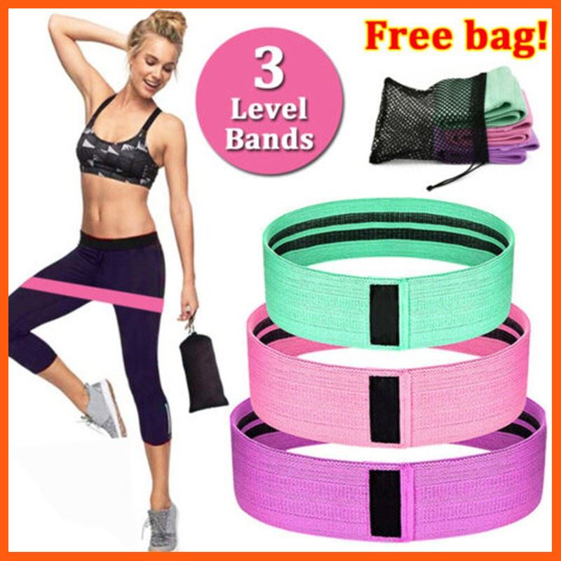 Sale 3pcs/sets Resistance Bands Legs Booty Workout Hip Circle Loop Yoga Bands Exercises Free Bag Ieit อุปกรณ์เสริมฟิตเน็ต ออกกำลังกาย เพื่อสุขภาพ. 