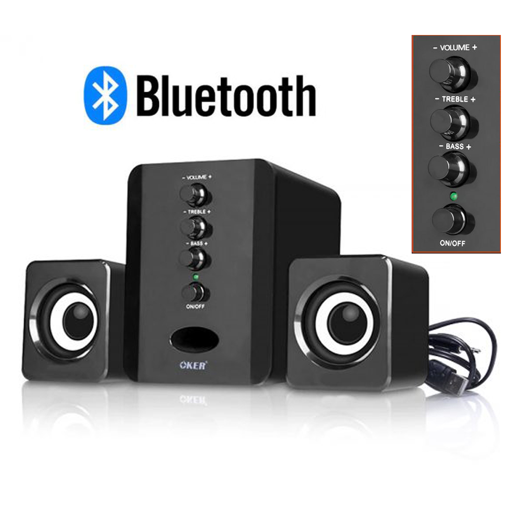 Oker desktop speakers Aux+Bluetooth ปรับเบสได้ ลำโพงคอม รุ่นSP836