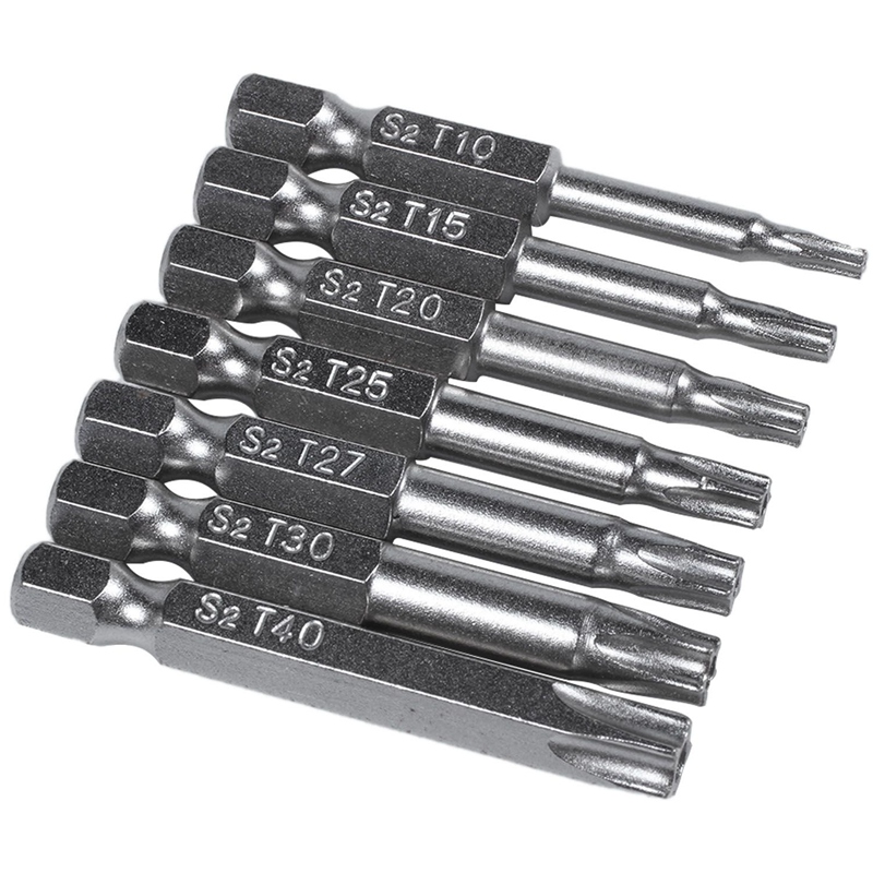 7Pcs Set Star Bit Screwdriver Drill Bits Screw Driver Magnetic 1/4Inch ...