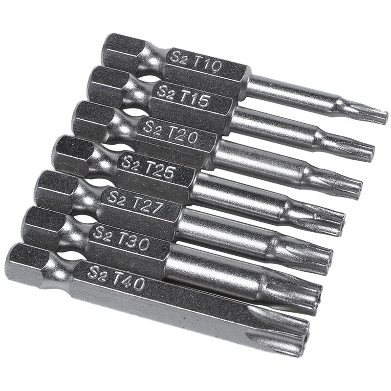 Giá bán 7Pcs Set Star Bit Screwdriver Drill Bits Screw Driver Magnetic 1/4Inch Hex Shank Hand Tools Five-Pointed Star Bore Hole
