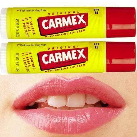 แบบแท่ง ออริจินัล Carmex Moisturizing Lip Balm Stick SPF 15, Original (4.25 g) ช่วยแก้ปัญหาปากแห้ง
