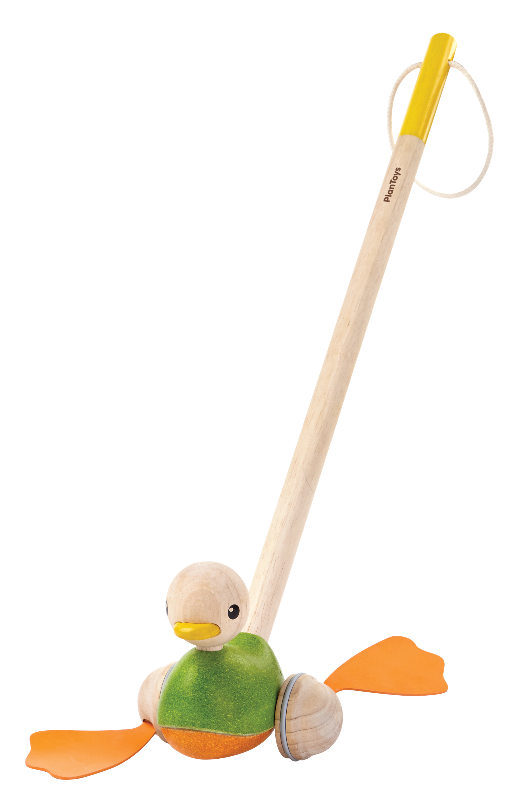 PlanToys Push-Along Duck ของเล่นไม้เป็ดน้อยเตาะแตะ ของเล่นประเภทลากจูงช่วยฝึกเดิน เหมาะสำหรับเด็กอายุ 12 เดือนขึ้นไป