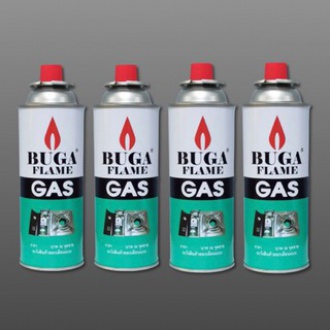 BUGA FLAME GAS แก๊สกระป๋องฝาแดง ปริมาณแก๊ส 250 กรัม แก๊สสำหรับเตาพกพา