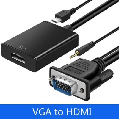 สายแปลงสัญญาณจาก VGA ไป HDMI +Audio สำหรับ Notebook PC รุ่นเก่าที่แปลงอนาล็อก VGA เชื่อมต่อทีวี HDMI
