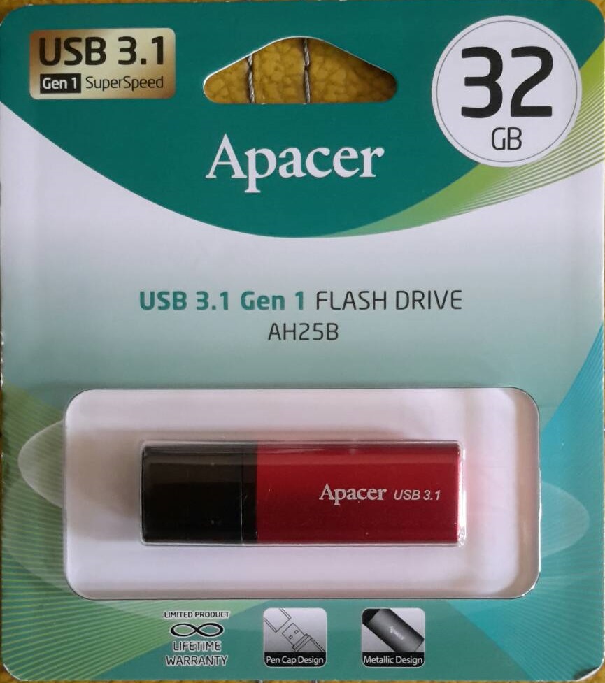 Flsh Drive 32GB Apacer (AH25B) USB 3.1 Gen 1 Red