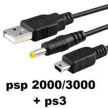 ภาพขนาดย่อของภาพหน้าปกสินค้า2 in 1 สายชาร์จและส่งข้อมูล สำหรับเครื่อง PSP 1000 2000 3000 สินค้าทดสอบแล้วทุกชิ้น psp สาย USB ชาร์จ PS3 + PSP 1000 2000 3000 โหลดเกมส์ PSP ชาร์จ ได้ สายชาร์จ จากร้าน Save Baht Shop บน Lazada ภาพที่ 3