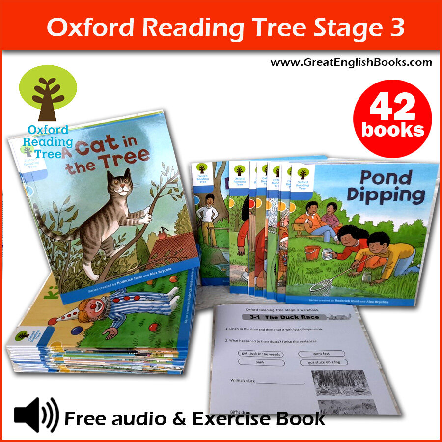 (In Stock) ใหม่ล่าสุด Oxford Reading Tree stage 3 จำนวน 42 Books + Exercise Book + Free audio