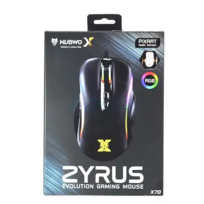 เม้าส์ NUBWO X ZYRUS X70 RGB Macro Gaming Mouse