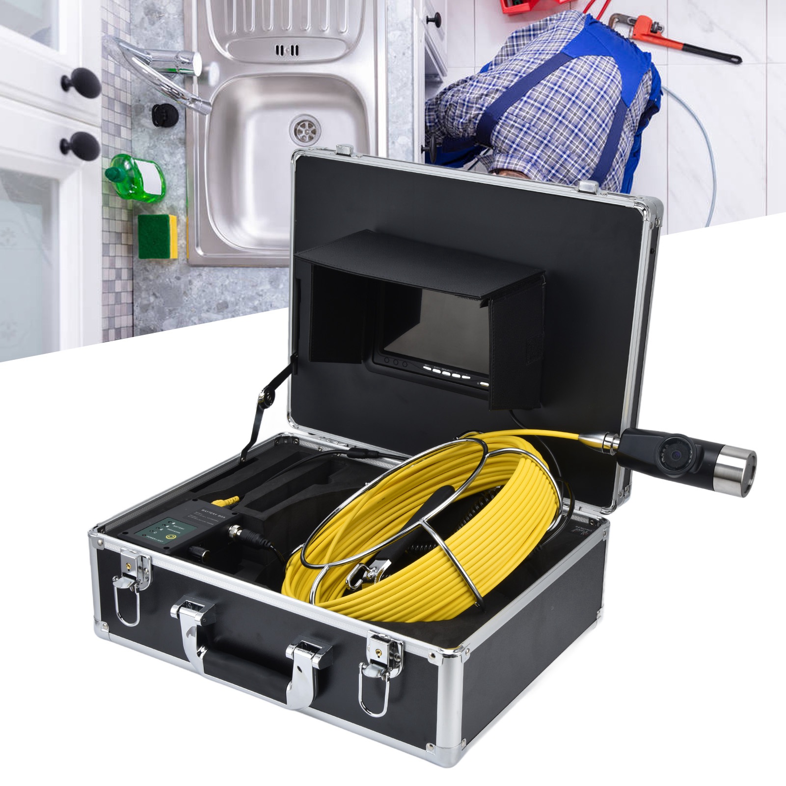 7in ท่อ Endoscope ท่อน้ำ Endoscope วิดีโอ 2 เลนส์ตรวจสอบ กล้อง Borescope กันน้ำ 100‑240V ราคา 12,668 บาท*ส่งฟรี