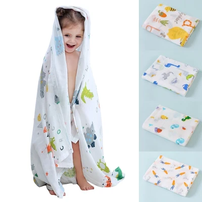 Cotton Newborn Bath Wrap Baby Feeding Burp Cloth Towel ScarfBlankets Muslin Swaddle Wrap Infant Sleepsack Stroller Cover