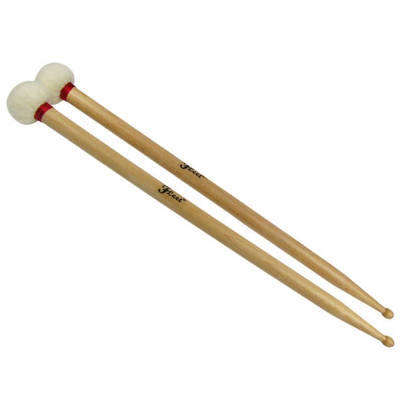 1 Pair Soft Felt Head and 5B Head for Ride Cymbal Duplex Gong Mallet Drum Sticks Double End Perfect Weight and Balance