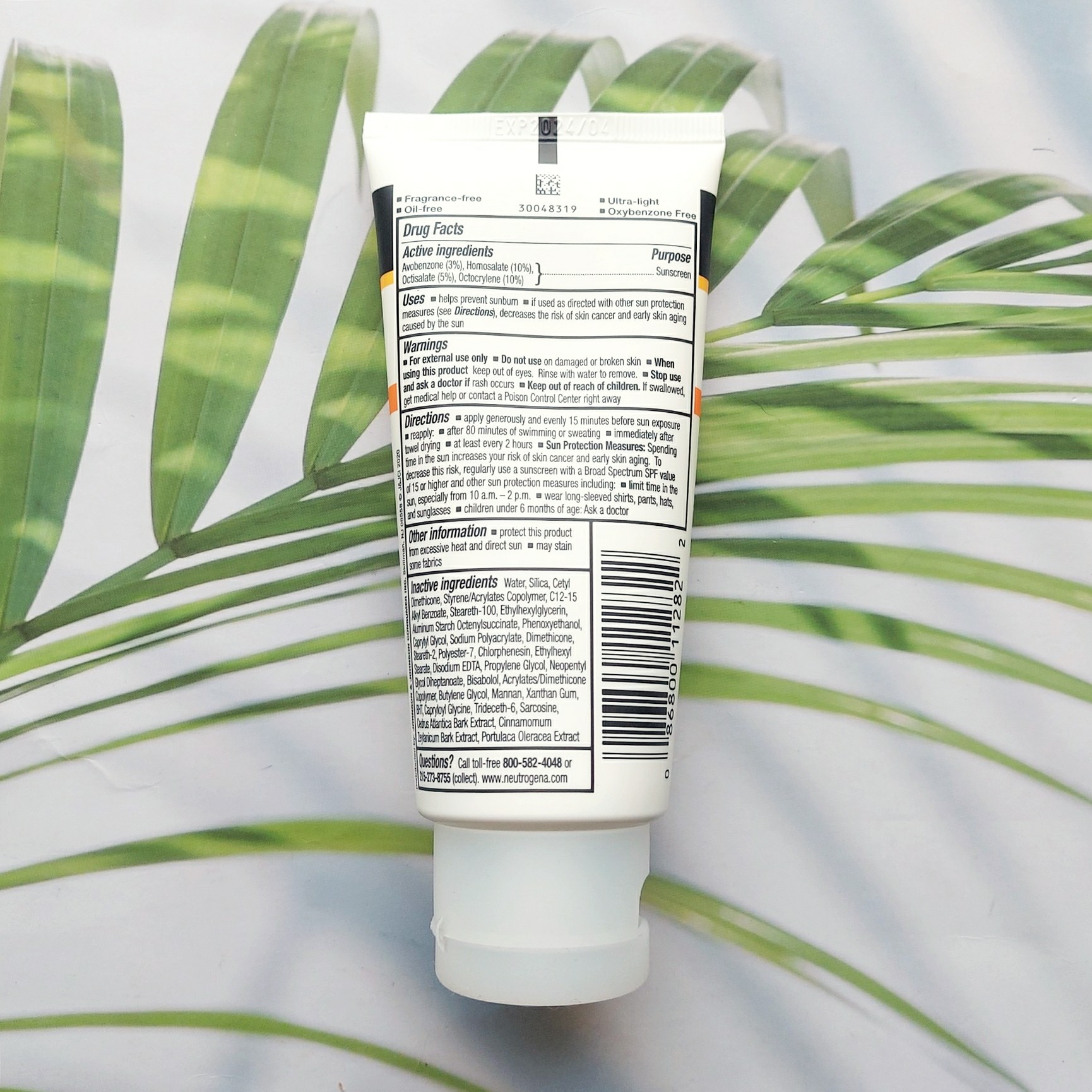 นูโทรจีนา ครีมกันแดด สูตรออยล์ฟรี Clear Face BreakOut Free OilFree