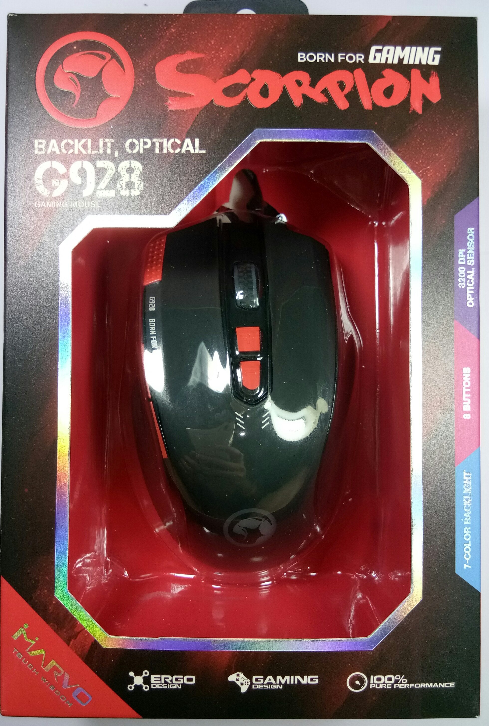 Marvo Gaming Mouse Scorpion Backlit Optical เมาสเกมมง รนG928