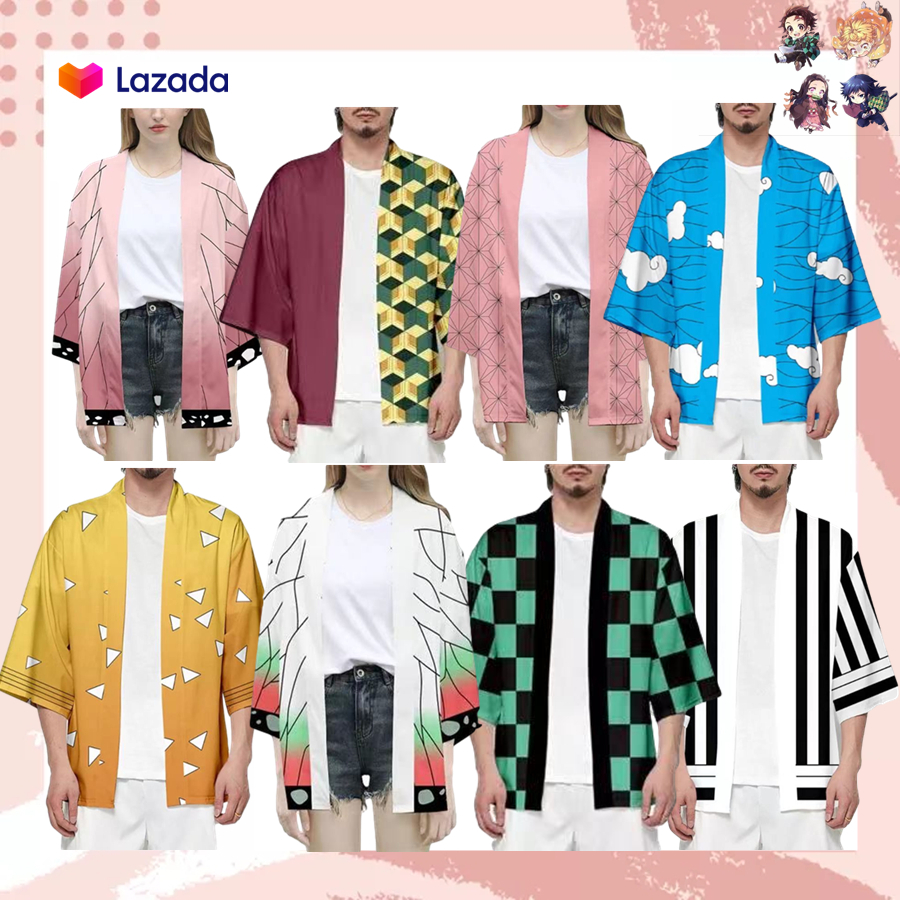 ชุดคอสเพลย์ Anime เสื้อดาบพิฆาตอสูร ชุดชิโนบุ Demon Slayer Kimetsu No Yaiba Cosplay Shinobu Giyuu เสื้อชิโ