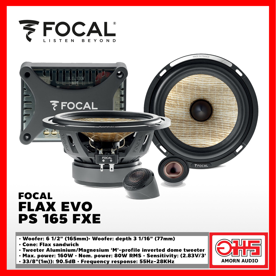 Focal Flax Evo PS 165 FXE 6.5" 2Way BiAmplified Component Kit