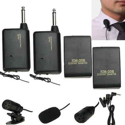 LONGB Professional Lavalier Portable Mic System Lapel Clip FM Transmitter Receiver Wireless Mini Microphone