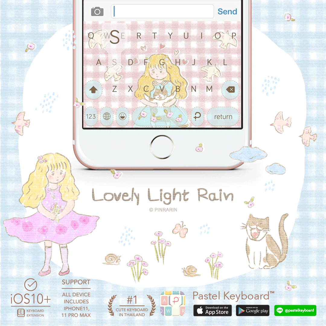 Lovely Light Rain Keyboard Theme⎮(E-Voucher) for Pastel Keyboard App