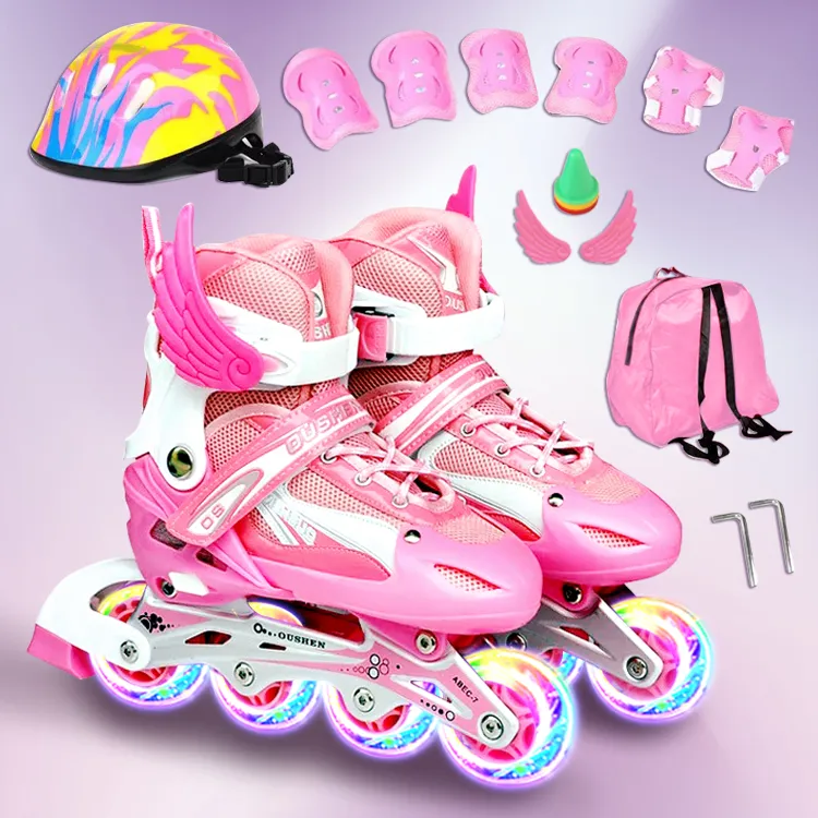 รองเท้าสเก็ต โรลเลอร์เบลด Roller Blade Skate รุ่น S=31-34 M=35-387 L=39-42 1ชุด-pink／red/blue/black