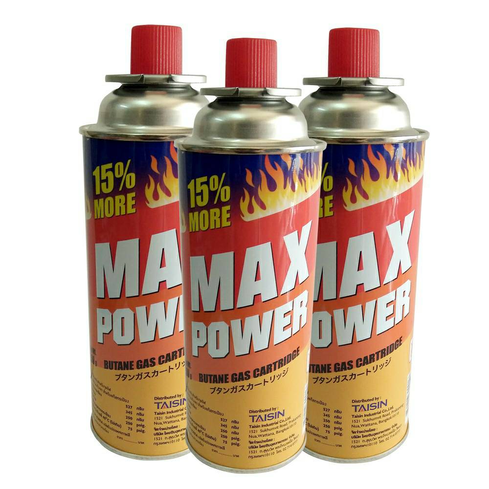 แก๊สกระป๋องลัง MAX POWER แพ็ค 3 กระป๋อง แก๊สกระป๋องแท้ คุณภาพ การันตีระบบความปลอดภัย ของแท้จากประเทศเกาหลี