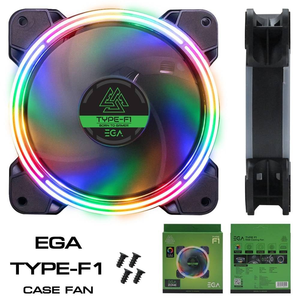 EGA TYPE-F1 Case Fan RGB 120mm. พัดลมเคส คอมพิวเตอร์