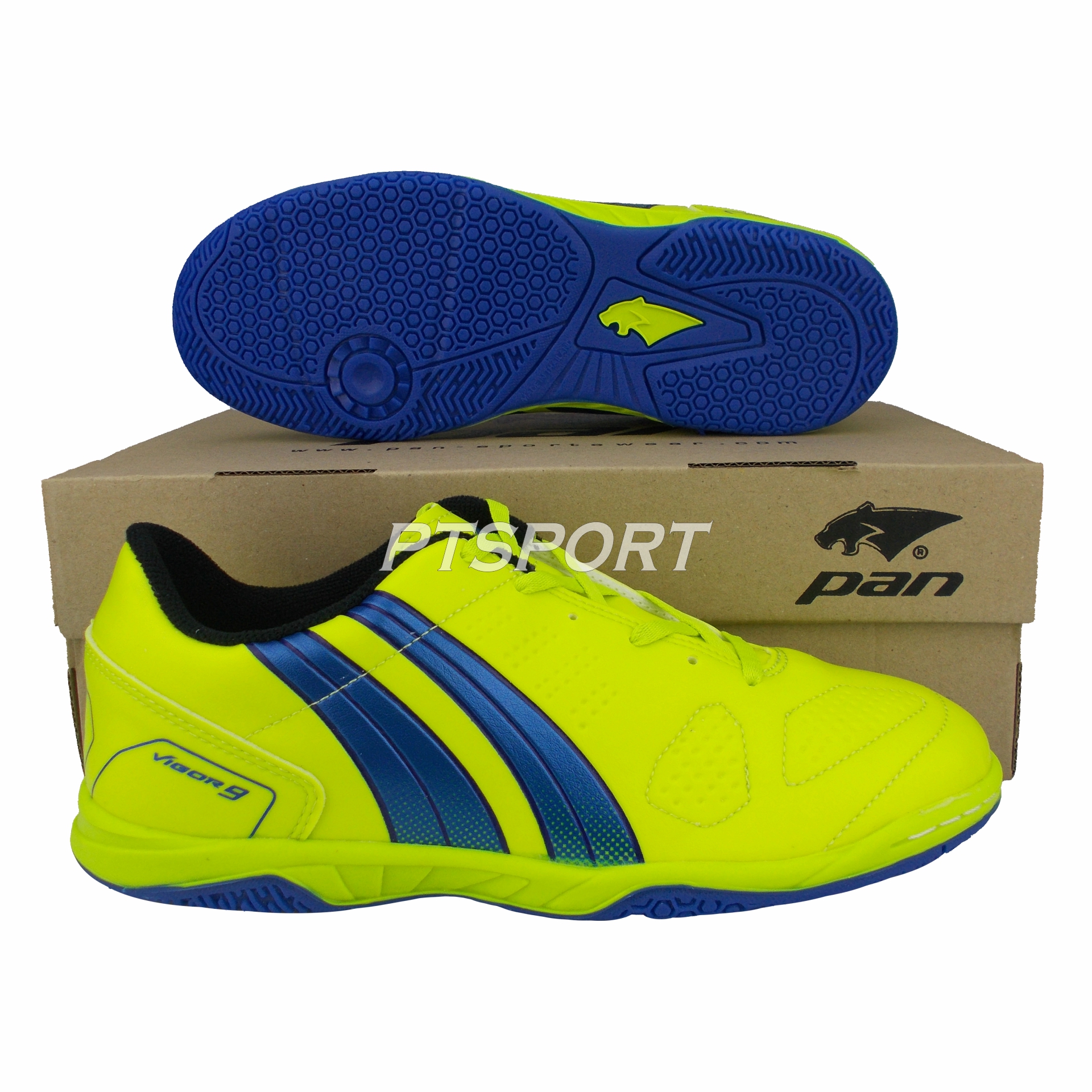 รองเท้ากีฬา รองเท้าฟุตซอลเด็ก PAN PF-14S5 VIGOR 9 S JR.ELVALOY เหลืองน้ำเงิน
