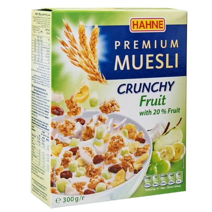 Hahne Premium Muesli CRUNCHY Fruit ฮาทเน่ พรีเมี่ยม มูสลี่ ผลไม้อบกรอบ 300g.