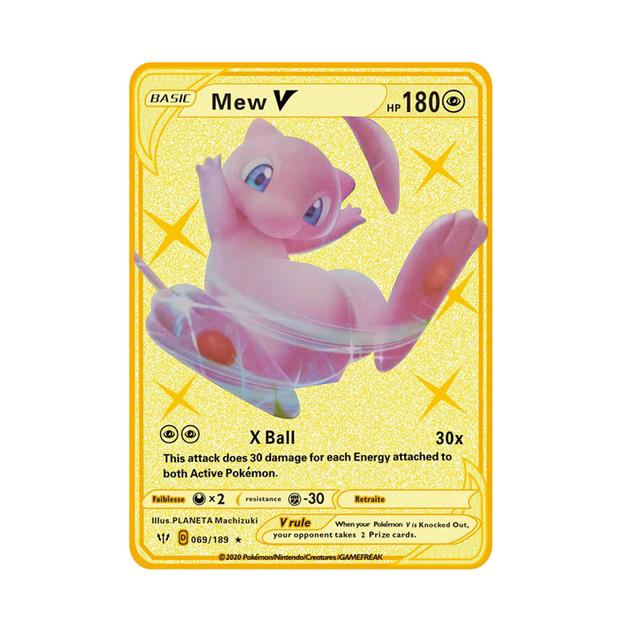 Pokémon Metal Gold Collection Cards, Mewtwo, Mew, V, Pikachu, Vmax