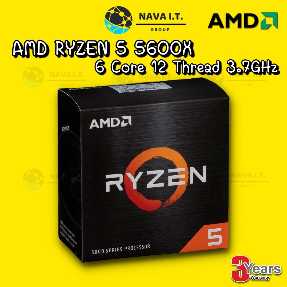 ?HOT⚡️CPU (ซีพียู) AMD AM4 RYZEN 5 5600X 3.70 GHz รับประกัน 3 ปี