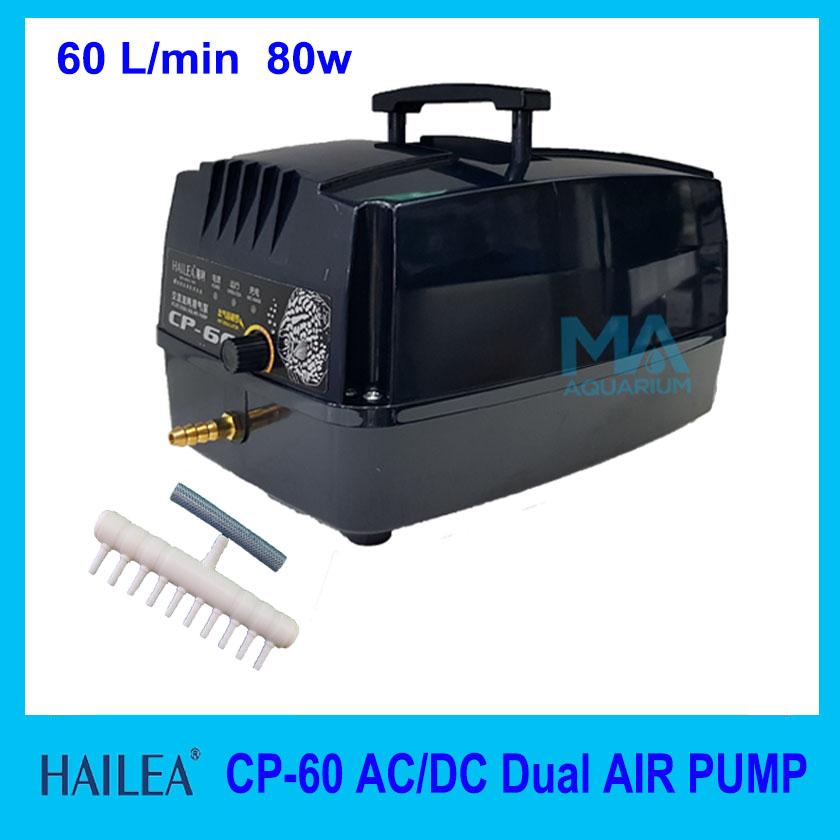 ราคา HAILEA AC/DC Air Pump CP60 ปั้มลม มีแบตเตอร์รี่สำรอง 60 L/min 80w Megan Pet Stuff