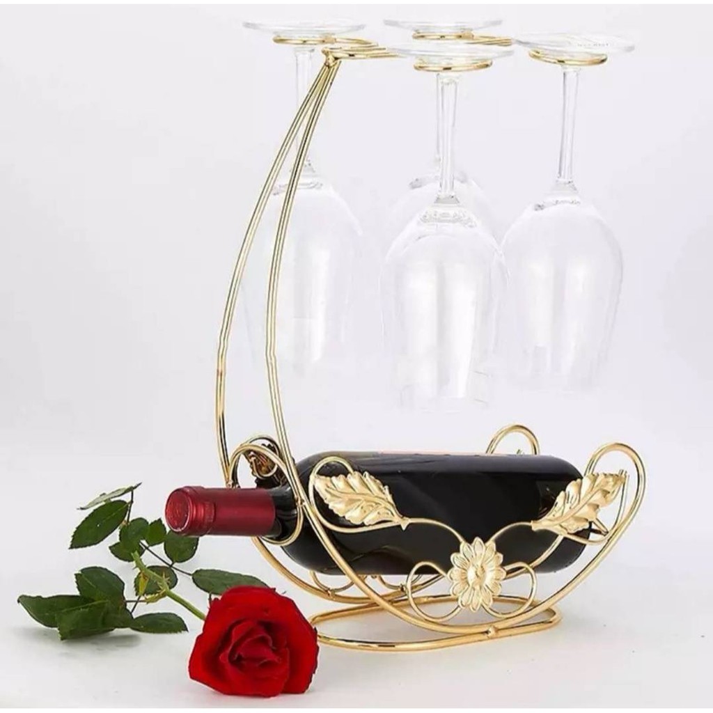 ส่งจากร้านไทย! ที่วางขวดไวน์ Sturdy And Durable Stylish And Vintage Tabletop Wine Holder Rack มี COD