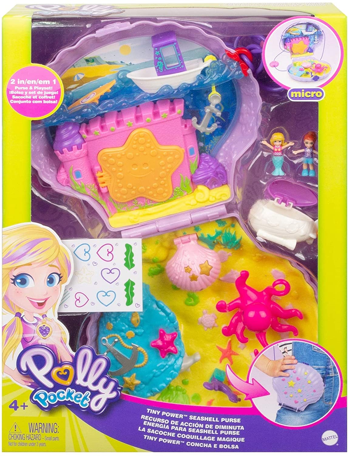 Power Sea Shell 2021 Original Mat Polly Pocket Tiny Power Seashell Girls Home Toys for ...