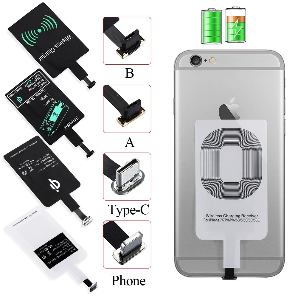 BUCHE Home, Office, Public Area High Efficiency Lightweight Universal Fast Charger Reception Coil Wireless Charging Receiver Accept Wire Receipt Connector