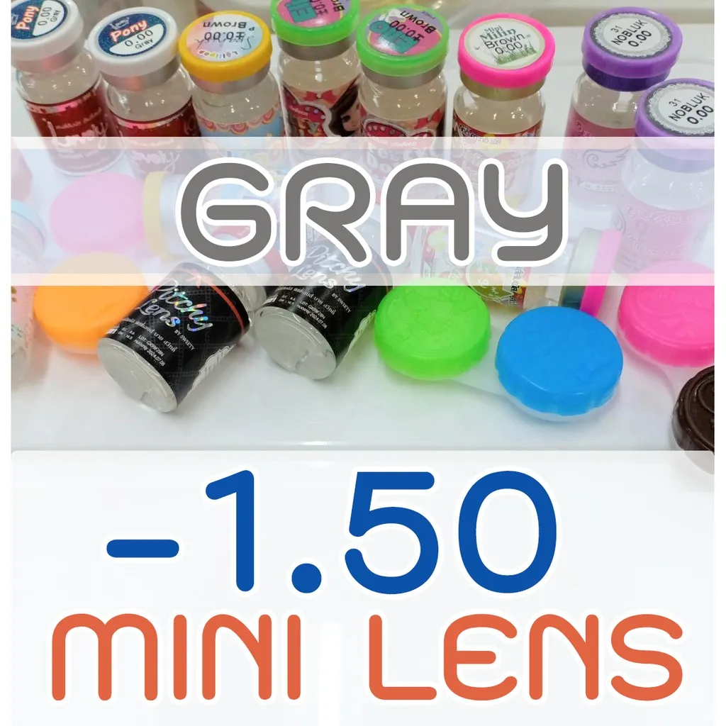 ⛱️ Mini Gray ⛱️ #A สายตา -1.50 มินิ เลนส์ สีเทา คอนแทคเลนส์ สั้น -150