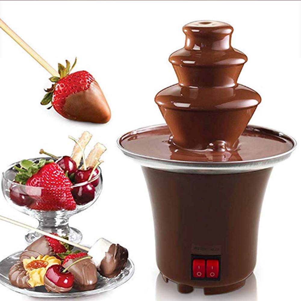 ELECTRIC CHOCOLATE FOUNTAIN STAINLESS STEEL 3 TIER PARTIES FONDUE WARMER DIPPING