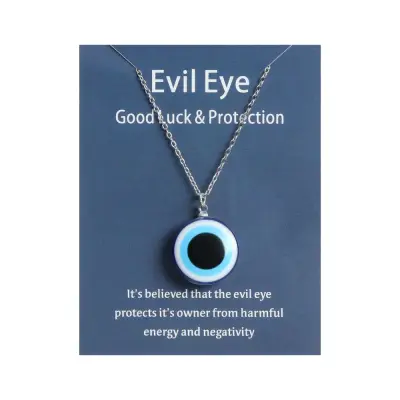 HWSJ Silver Women Resin Fashion Chain Pendant Jewelry Evil Eye Necklace