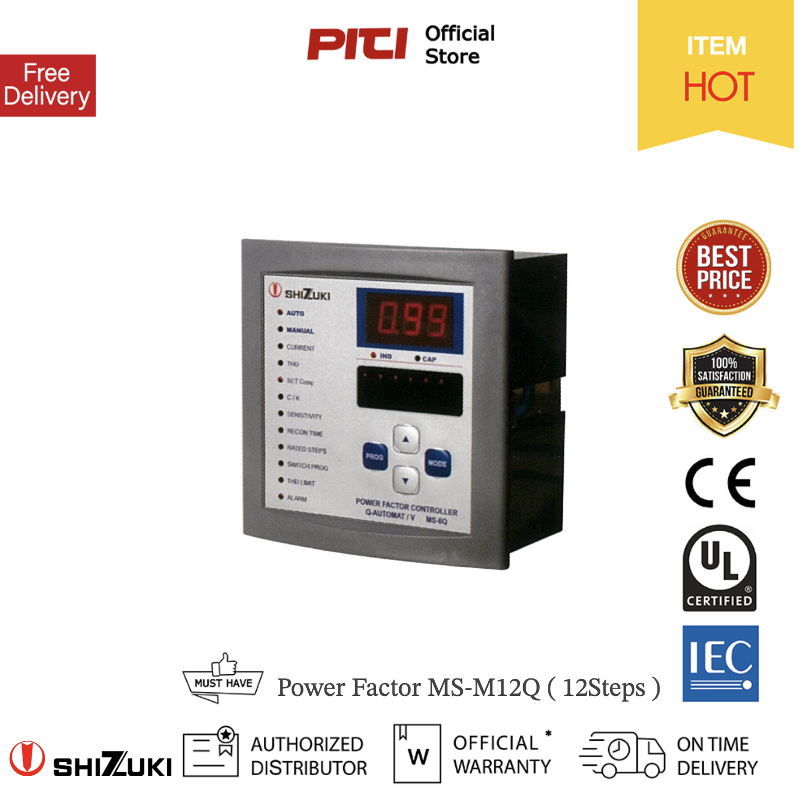 ShiZuki Power Factor Controller MS12Q ( 12Steps ) Lazada.co.th