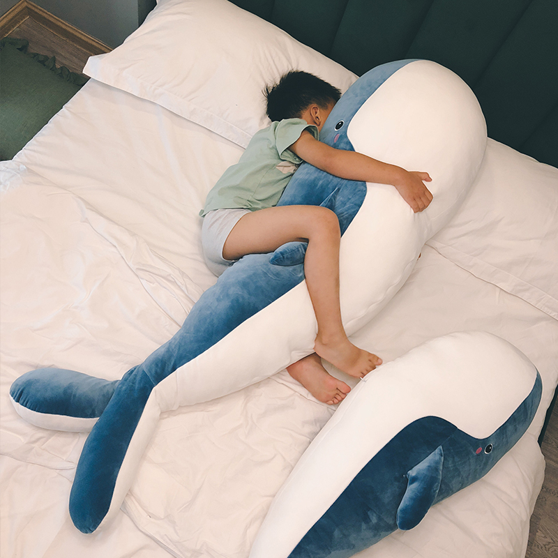 หมอนปลาวาฬมาพร้อมกับคุณนอนหลับตุ๊กตาที่ถอดออกได้การ์ตูนตุ๊กตานอนสาวเตียงตุ๊กตาของเล่นตุ๊กตานุ่มสุด